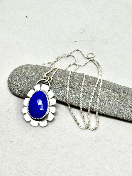 Lapis flower pendant