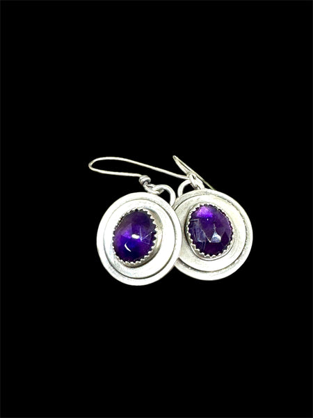 Circle Amethyst earrings