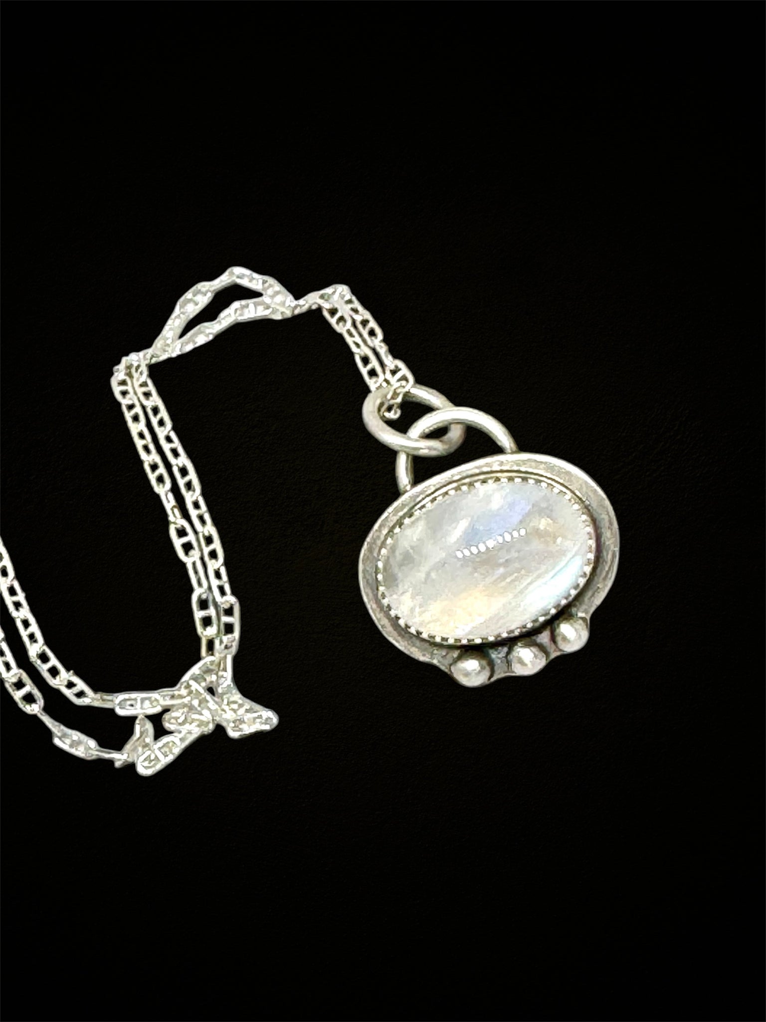 Moonstone and sterling necklace