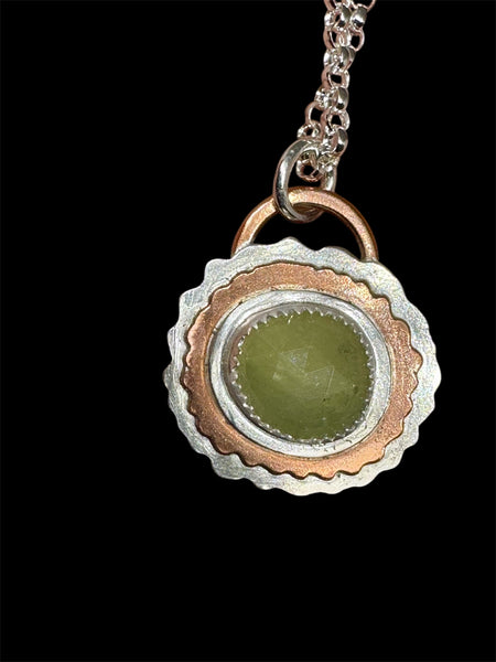 Sapphire , copper and sterling necklace