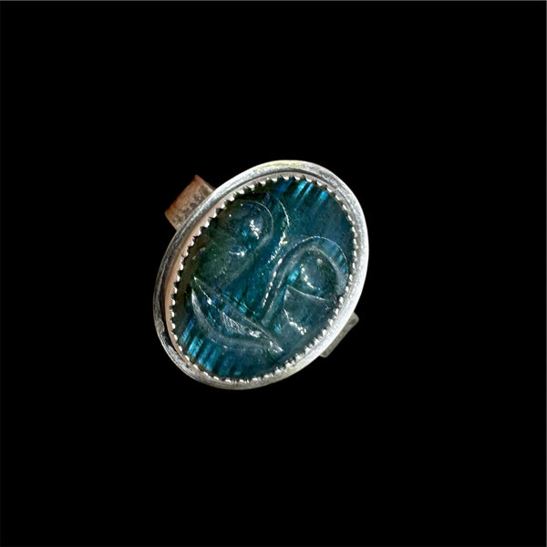 Moon face Labradorite and sterling ring