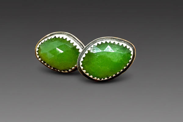Chrysoprase stud earrings