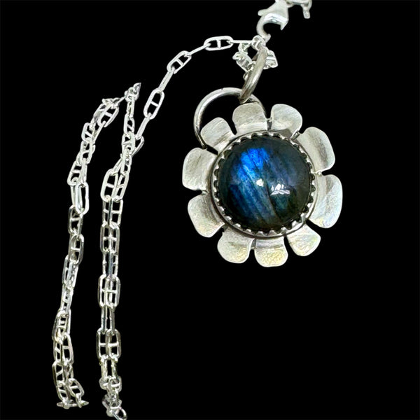 Labradorite flower pendant