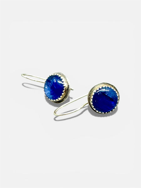Blue kyanite earring