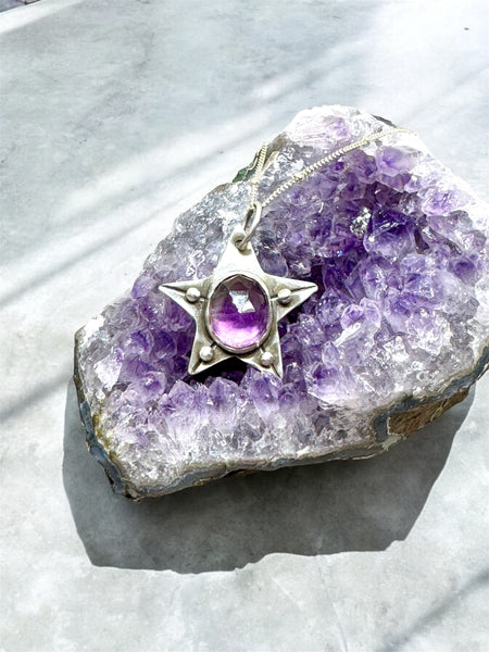 Amethyst star necklace