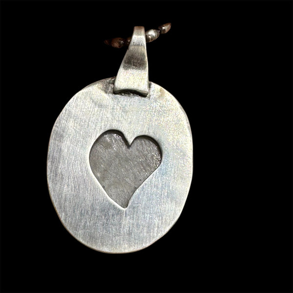Ice moonstone and silver pendant