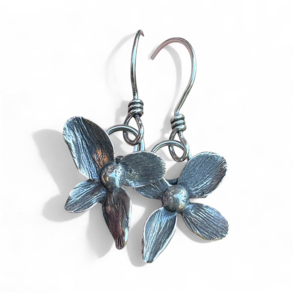 Hydrangea flower dangle earrings