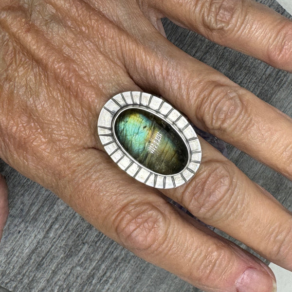 Labradorite and sterling ring