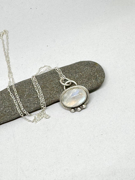 Moonstone and sterling necklace