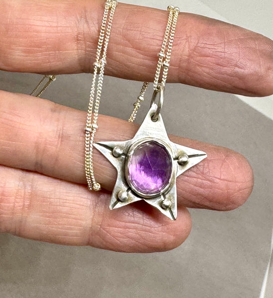 Amethyst star necklace