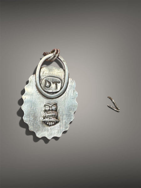 Rainbow moonstone and silver pendant