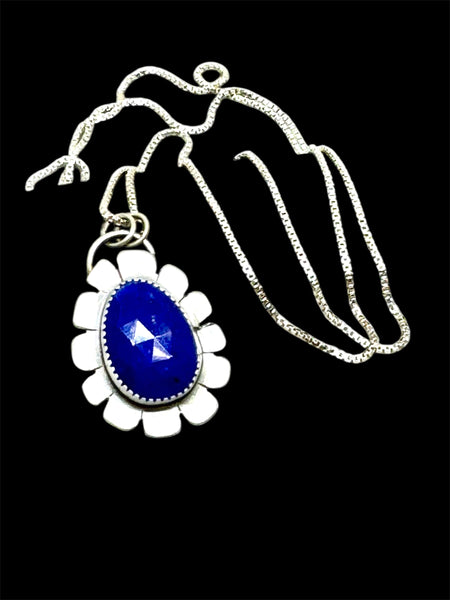 Lapis flower pendant