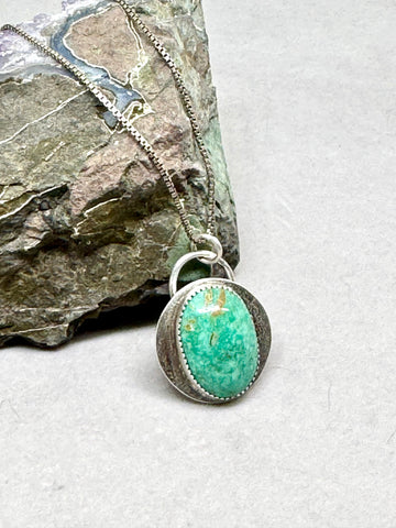 Turquoise Mountain silver pendant