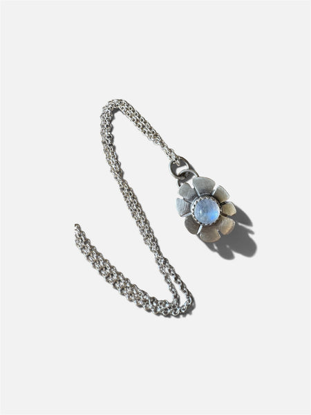 Tiny moonstone flower pendant