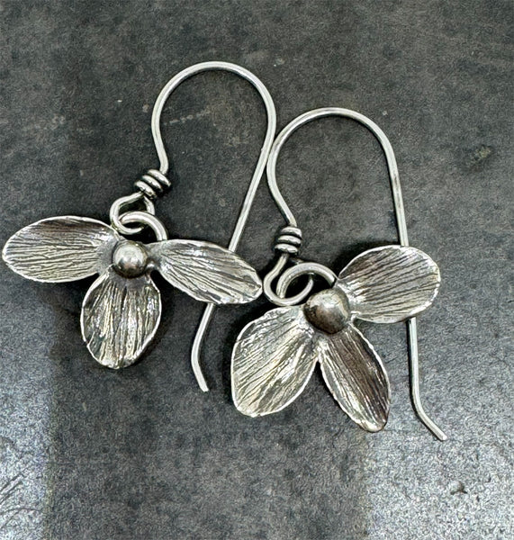 Hydrangea flower dangle earrings