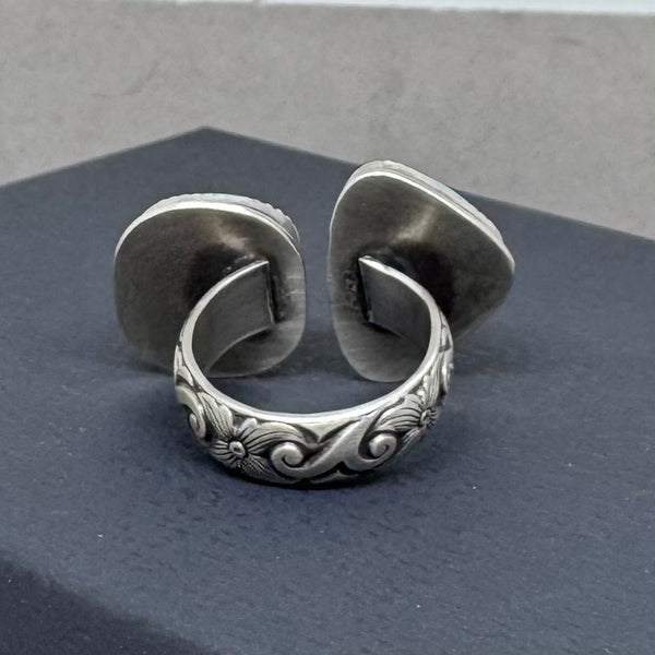 Double Turquoise and silver ring