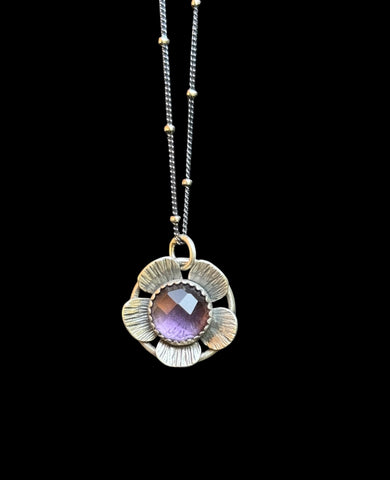 Amethyst flower pendant