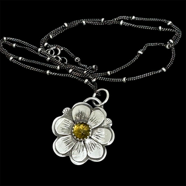 Citrine flower pendant