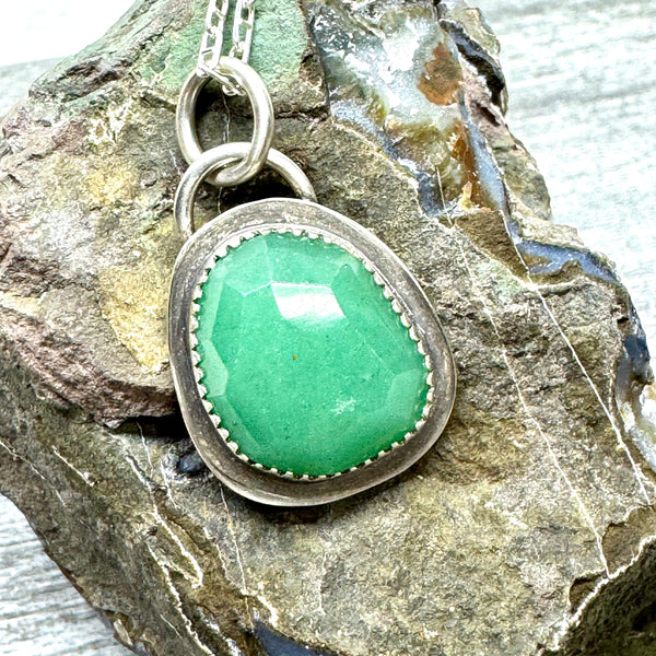 Aventurine sterling necklace