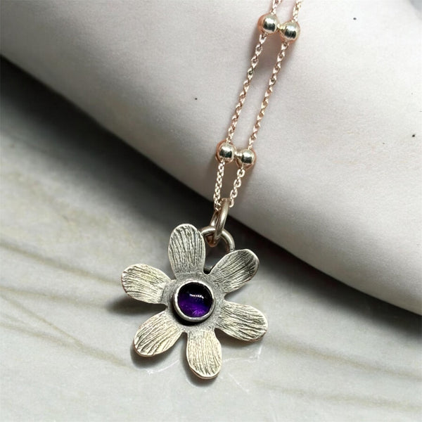 Amethyst flower pendant