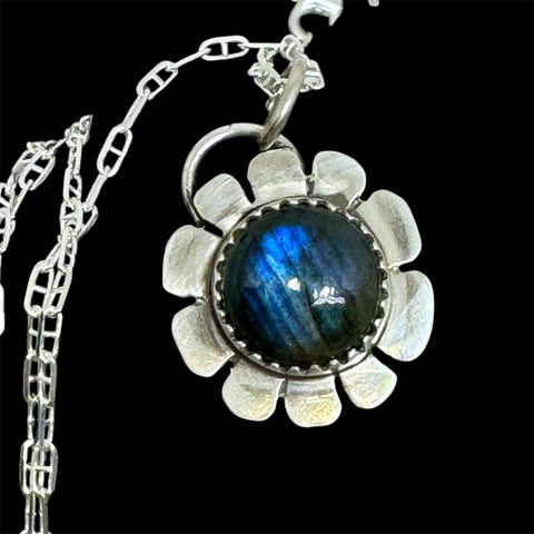 Labradorite flower pendant