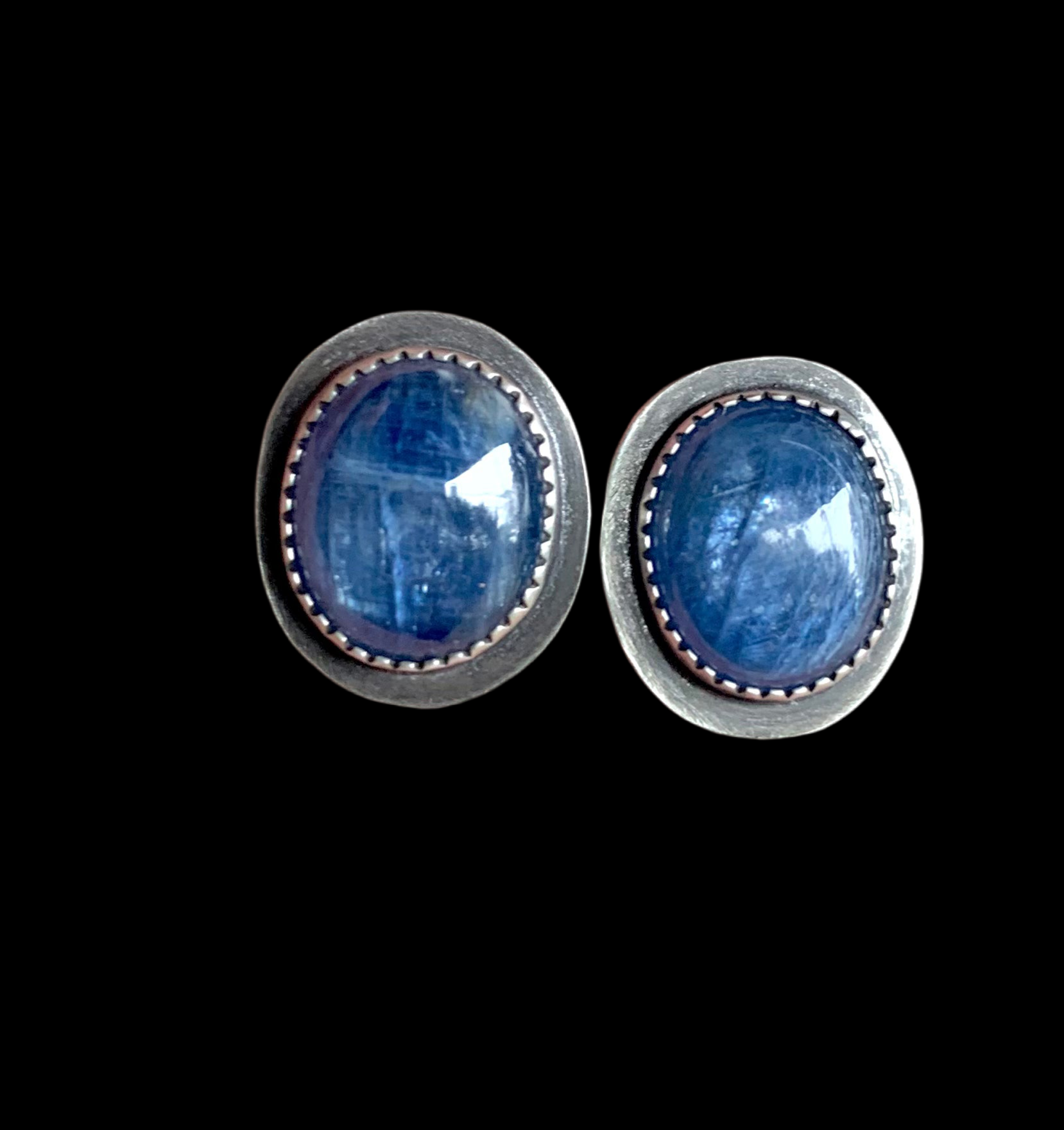 Blue kyanite earring studs