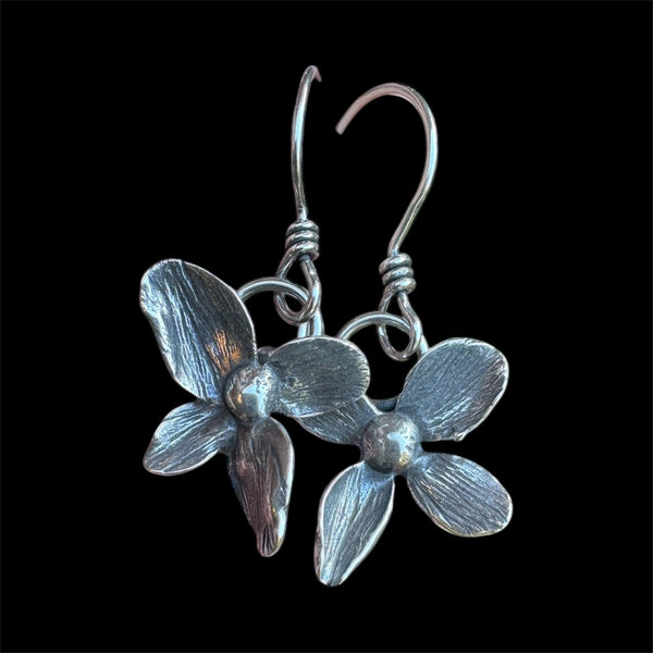 Hydrangea flower dangle earrings