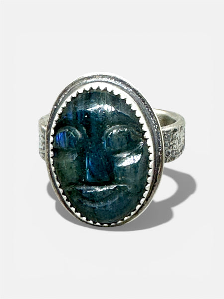 Moon face Labradorite and sterling ring