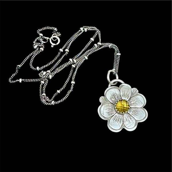 Citrine flower pendant