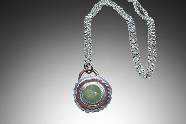 Sapphire , copper and sterling necklace