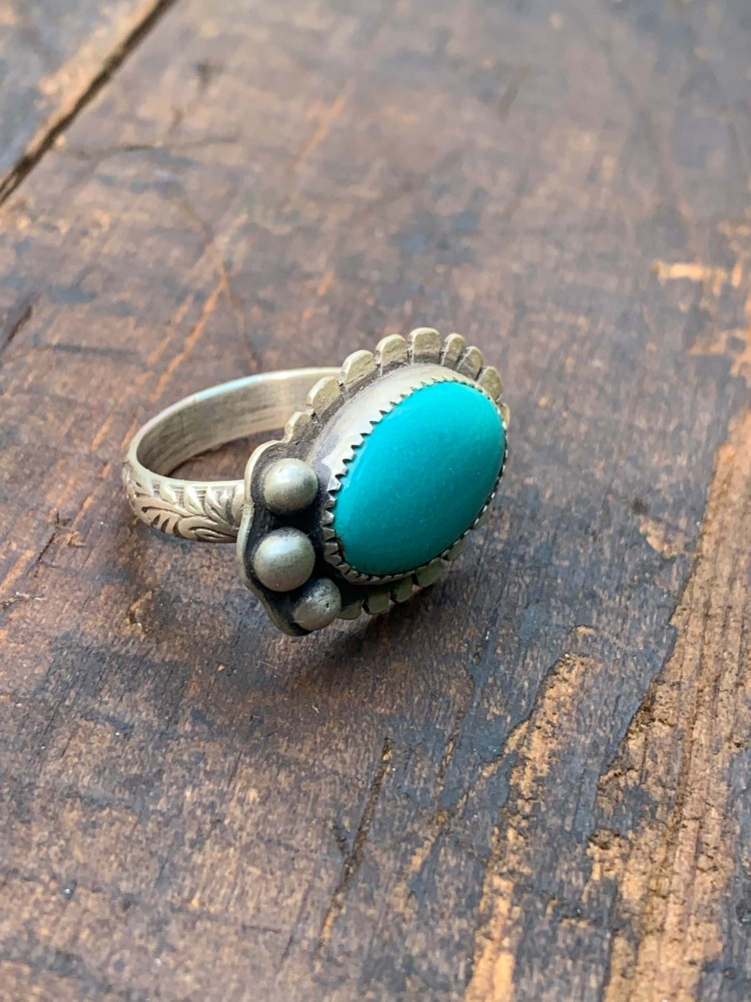 Turquoise and silver ring