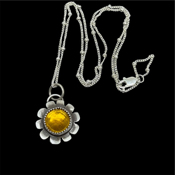 Citrine flower pendant