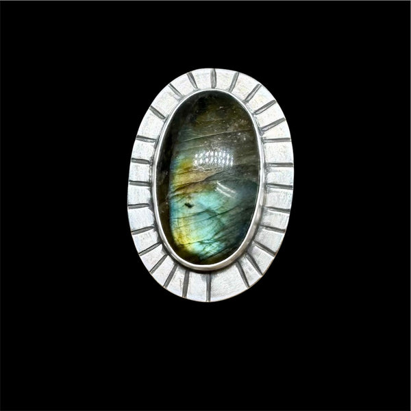Labradorite and sterling ring
