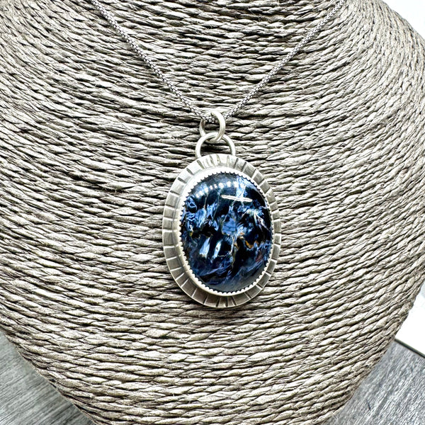 Pietersite silver pendant