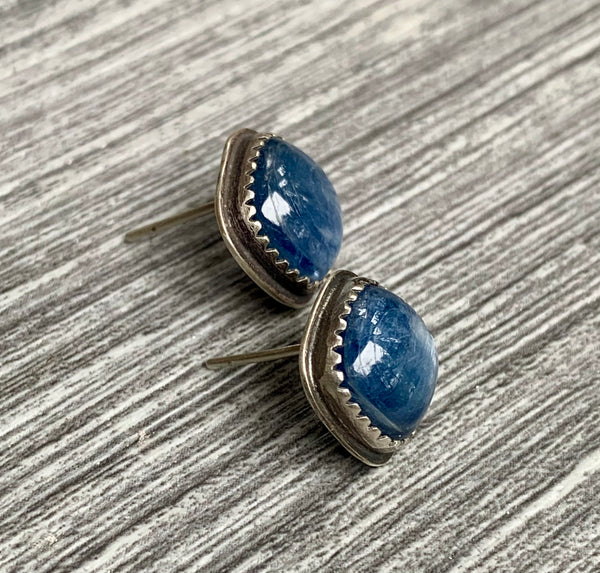 Blue kyanite earring studs