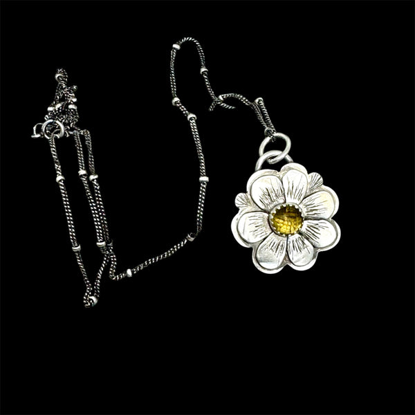 Citrine flower pendant