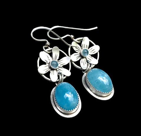 Aquamarine Flower earrings