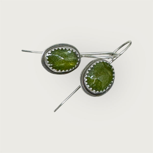 Vesuvianite dangle earrings