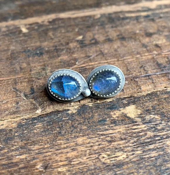 Labradorite earring studs