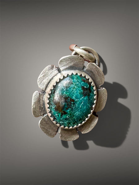 Chrysocolla flower pendant