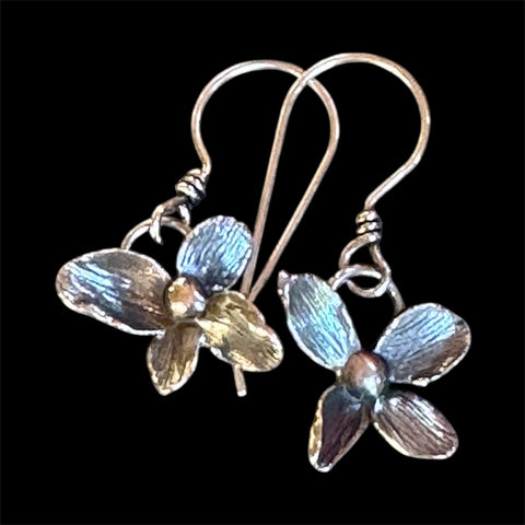 Hydrangea flower dangle earrings