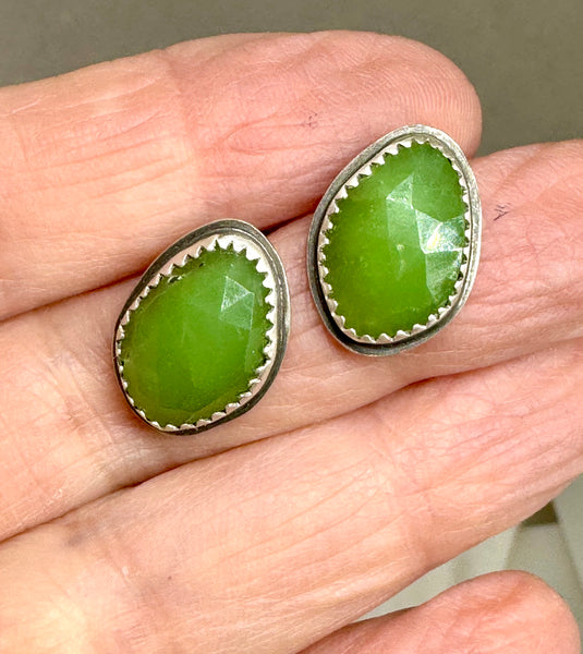 Chrysoprase stud earrings