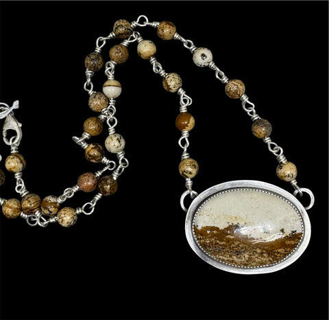 Picture Jasper silver pendant