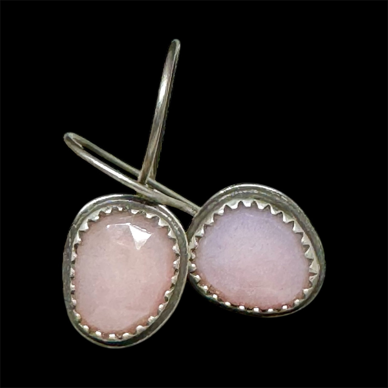 Pink opal dangle earrings
