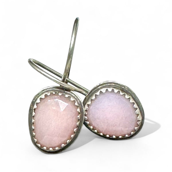 Pink opal dangle earrings