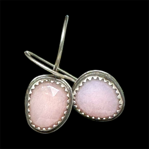 Pink opal dangle earrings
