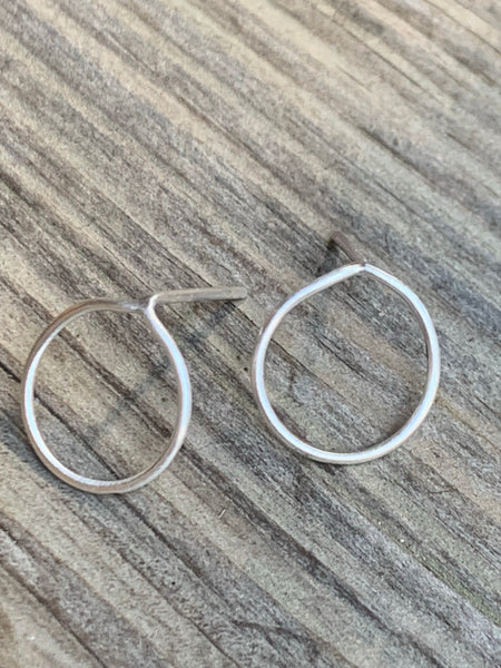 Sterling silver minimalist circle earrings